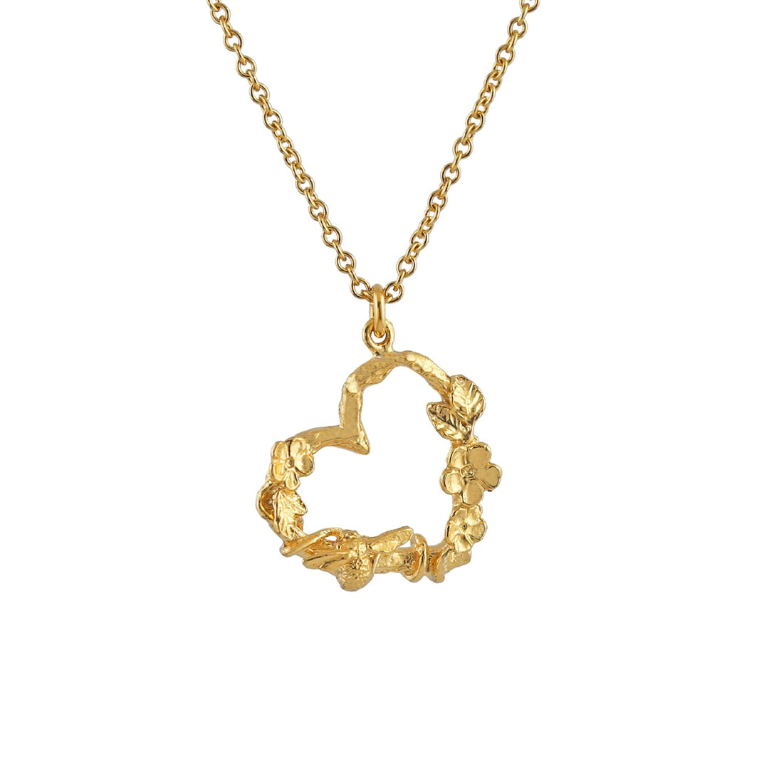 Alex Monroe - Floral Heart Necklace with Itsy Bitsy Bee - Gold