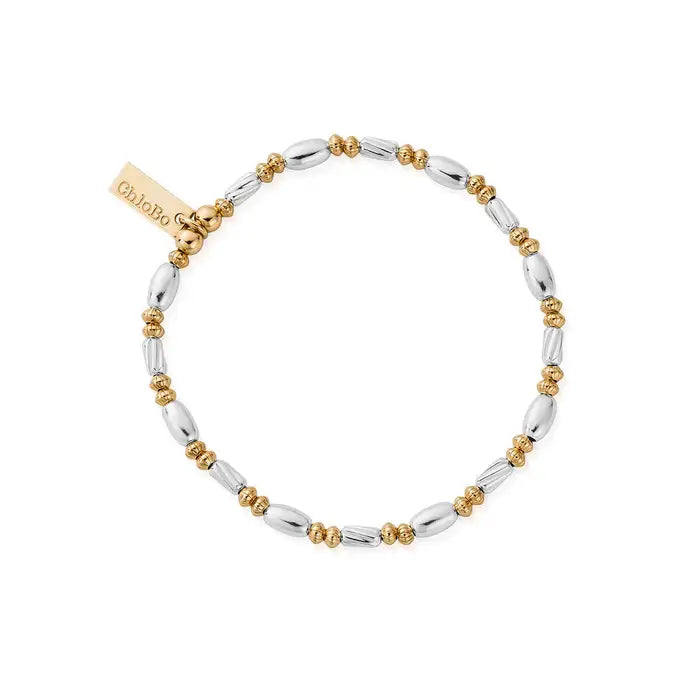 ChloBo - Mixed Metal Corrugated Oval Bracelet