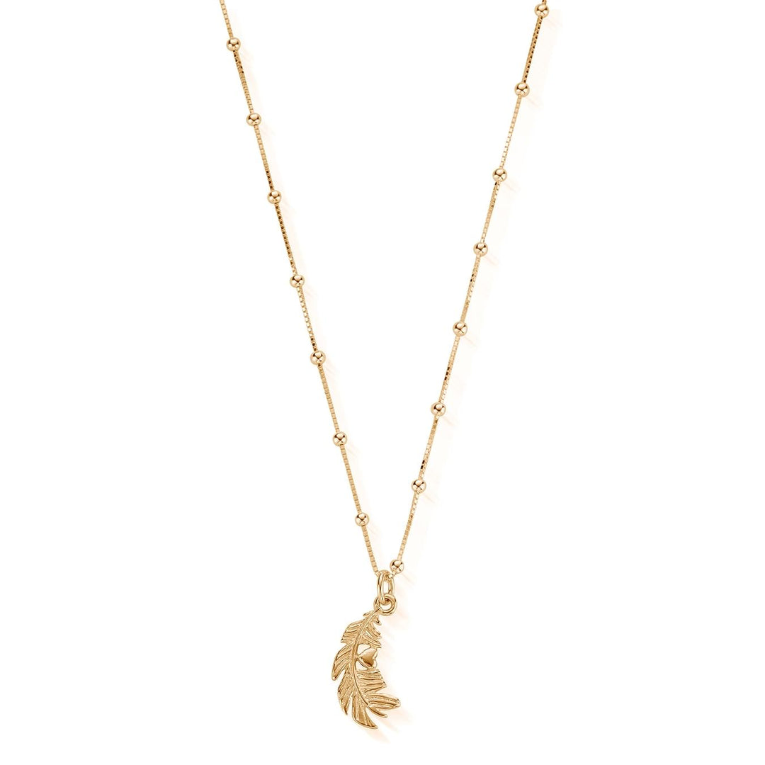 ChloBo - Feather Heart Necklace - Gold