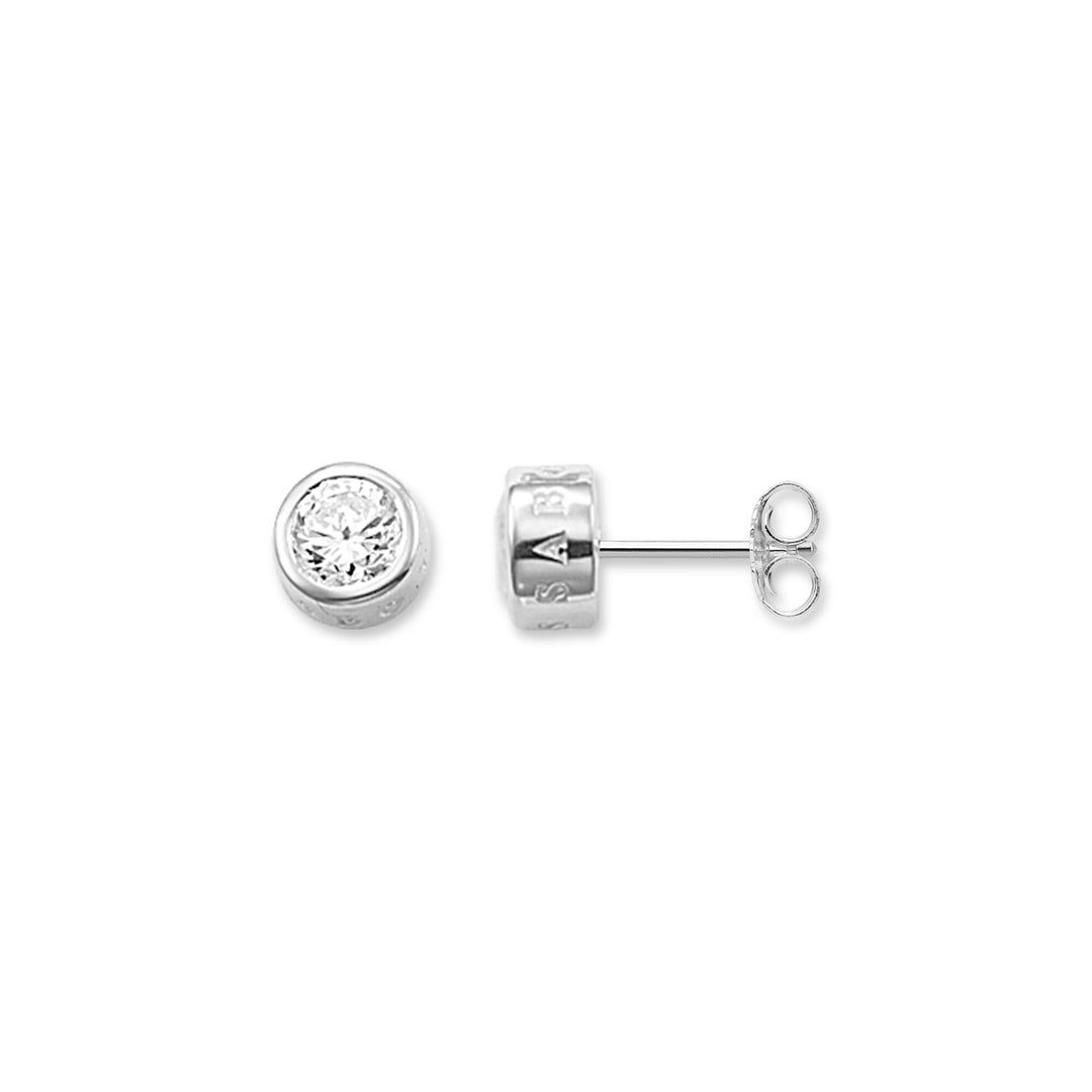 Thomas Sabo - Large White Stone Earrings - Silver