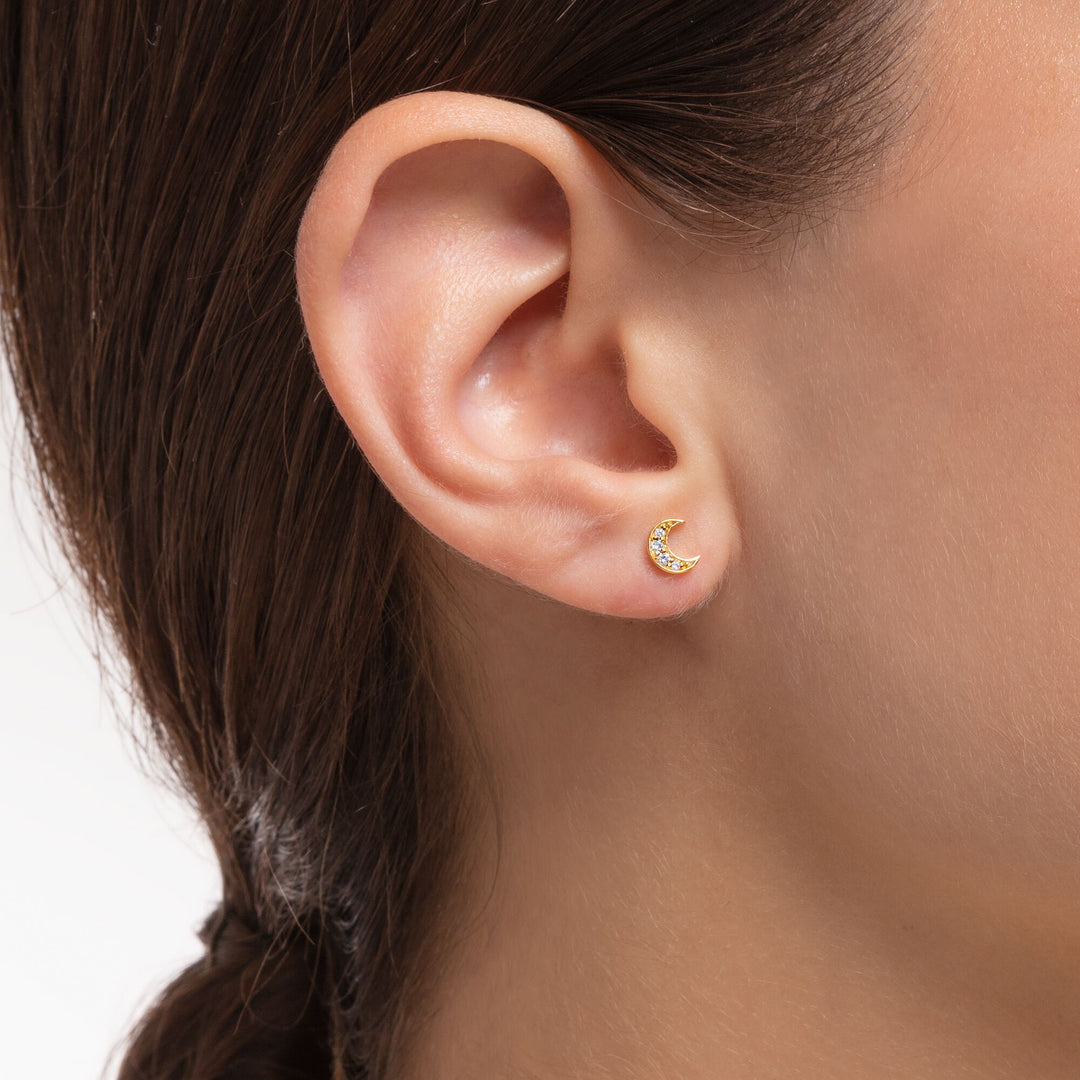 Thomas Sabo - Yellow Gold Single Moon Ear Stud