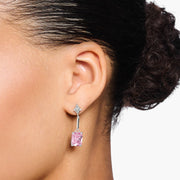 Thomas Sabo - Pink and White Stones Earrings - Silver