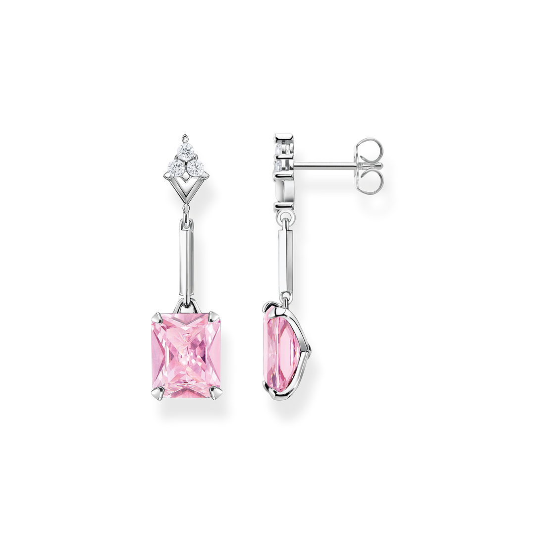Thomas Sabo - Pink and White Stones Earrings - Silver