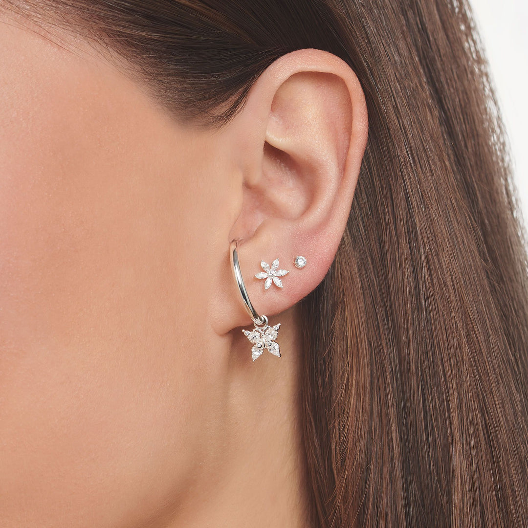 Thomas Sabo - White Stones Large Flower Single Ear Stud