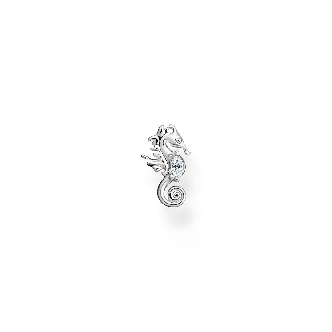 Thomas Sabo - White Stone Seahorse Single Stud Earring - Silver