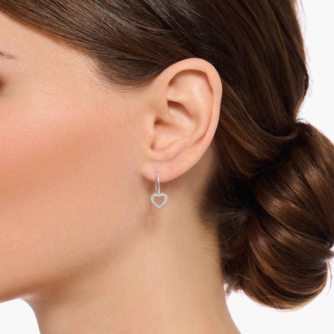Thomas Sabo - Heart Shaped CZ Earrings - Silver