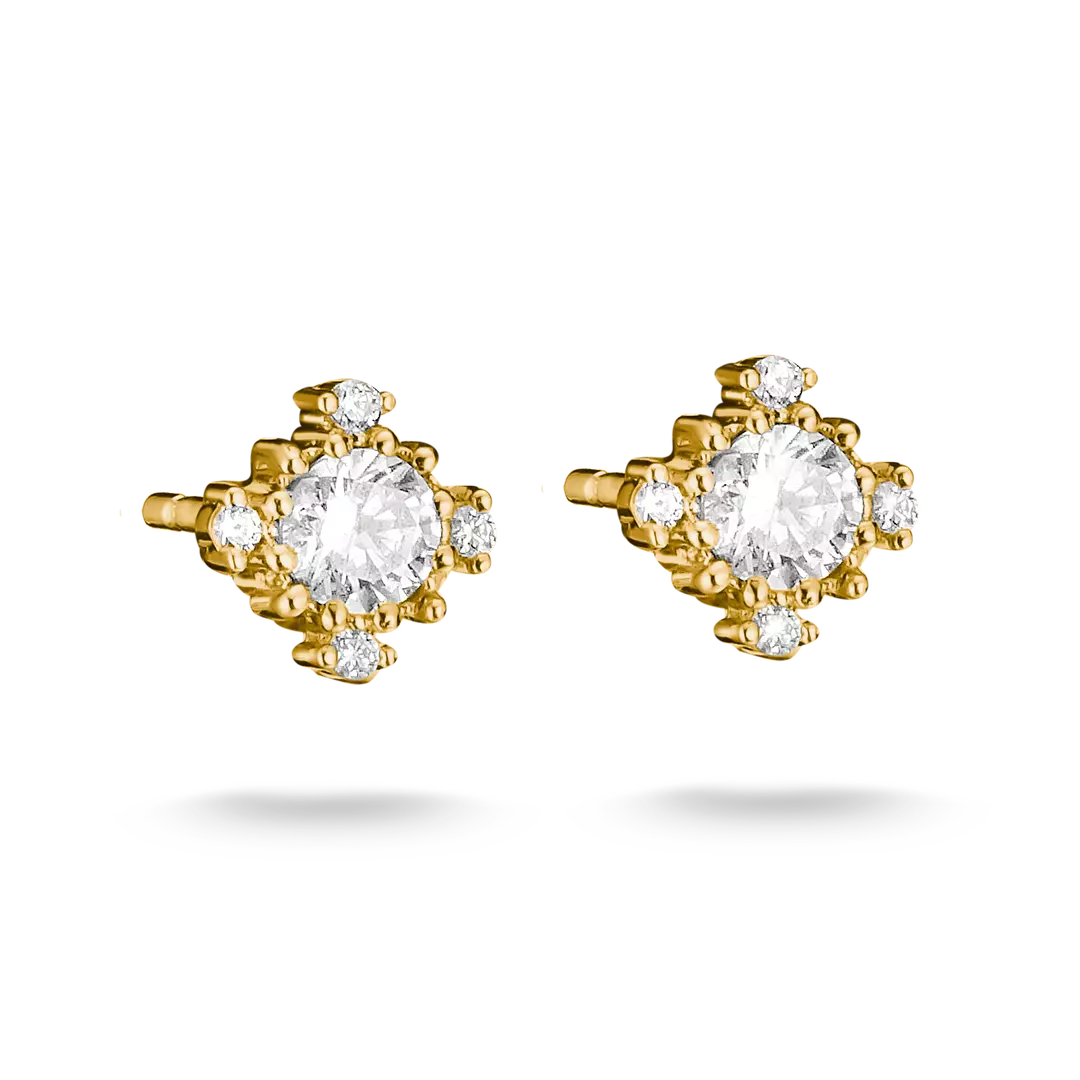 Thomas Sabo - Graduated Claw Earring Studs With White Zirconia - Gold