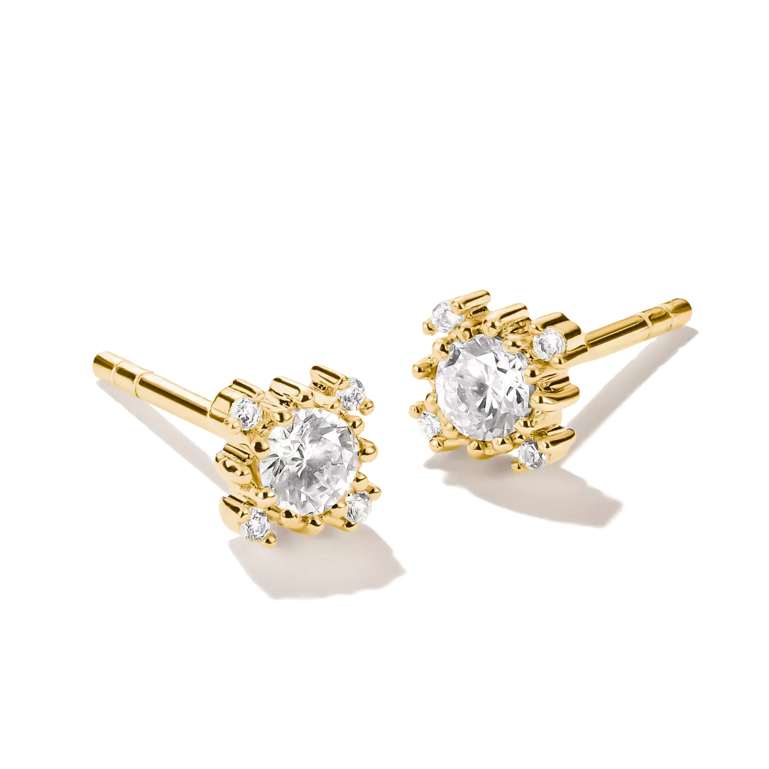 Thomas Sabo - Graduated Claw Earring Studs With White Zirconia - Gold