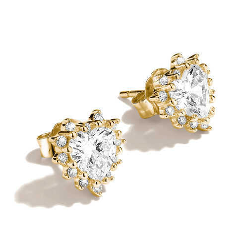 Thomas Sabo - White Heart Earring Studs With Zirconia - Gold