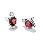 Thomas Sabo - Elyndra Red Teardrop Stone Stud Earrings - Silver
