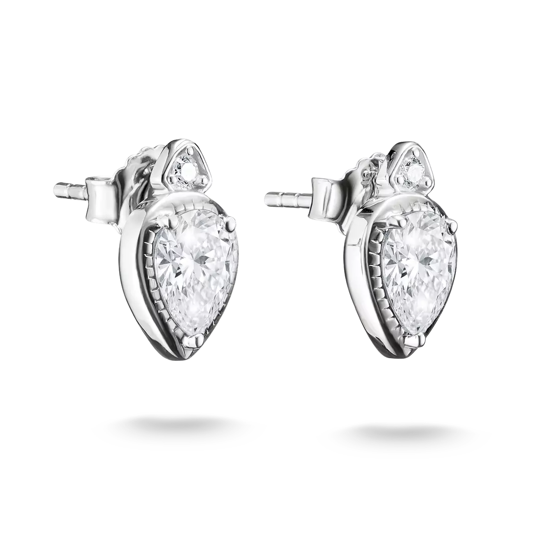 Thomas Sabo - Elyndra Teardrop Shape Ear Studs With White Zirconia - Silver
