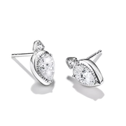 Thomas Sabo - Elyndra Teardrop Shape Ear Studs With White Zirconia - Silver