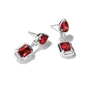 Thomas Sabo - Elyndra Red Octagon Stone Stud Earrings - Silver