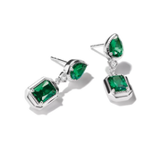 Thomas Sabo - Elyndra Green Octagon Stone Stud Earrings - Silver