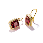 Thomas Sabo - Elyndra Red Octagon Stone Drop Earrings - Gold