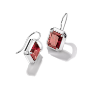 Thomas Sabo - Elyndra Red Octagon Stone Drop Earrings - Silver