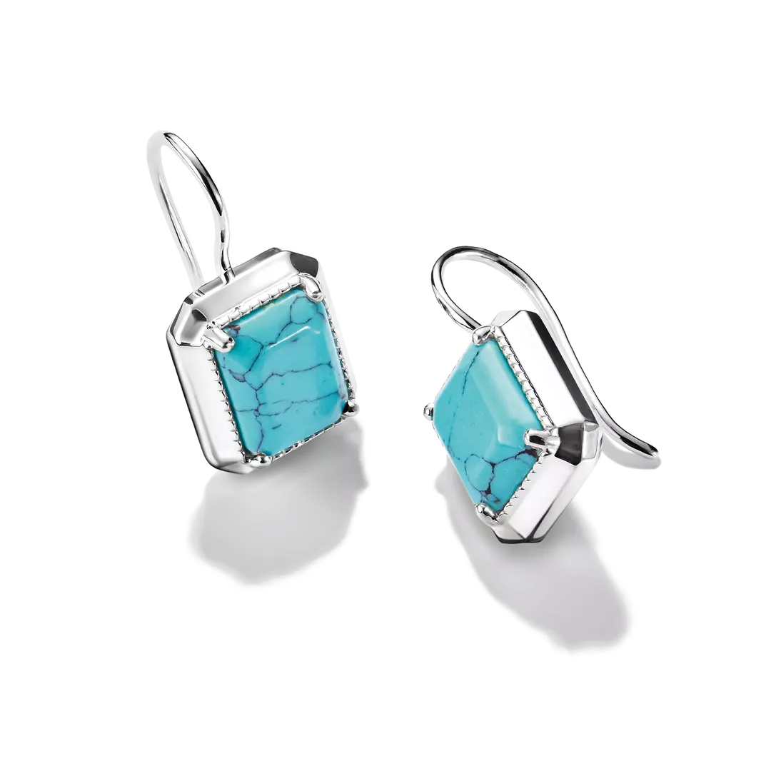 Thomas Sabo - Elyndra Turquoise Octagon Stone Drop Earrings - Silver
