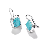 Thomas Sabo - Elyndra Turquoise Octagon Stone Drop Earrings - Silver