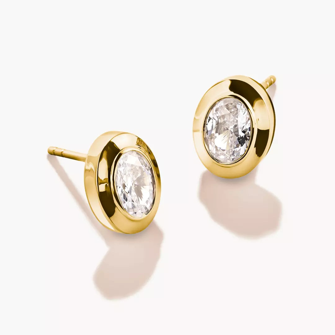 Thomas Sabo - Oval CZ Stud Earrings - Gold