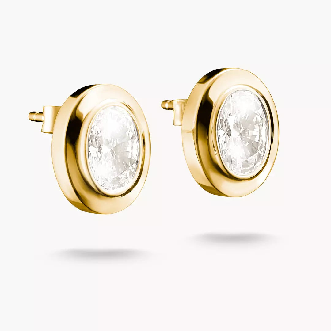 Thomas Sabo - Oval CZ Stud Earrings - Gold