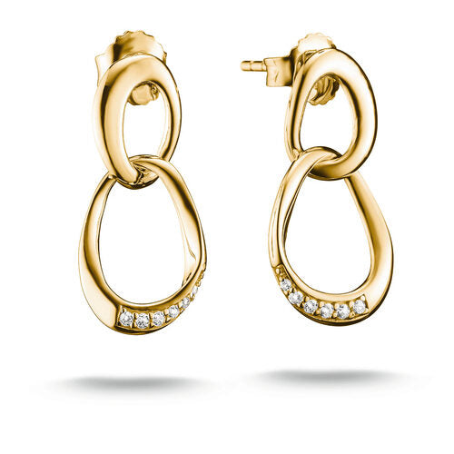 Thomas Sabo - Together Dangle Earrings With White Zirconia - Gold