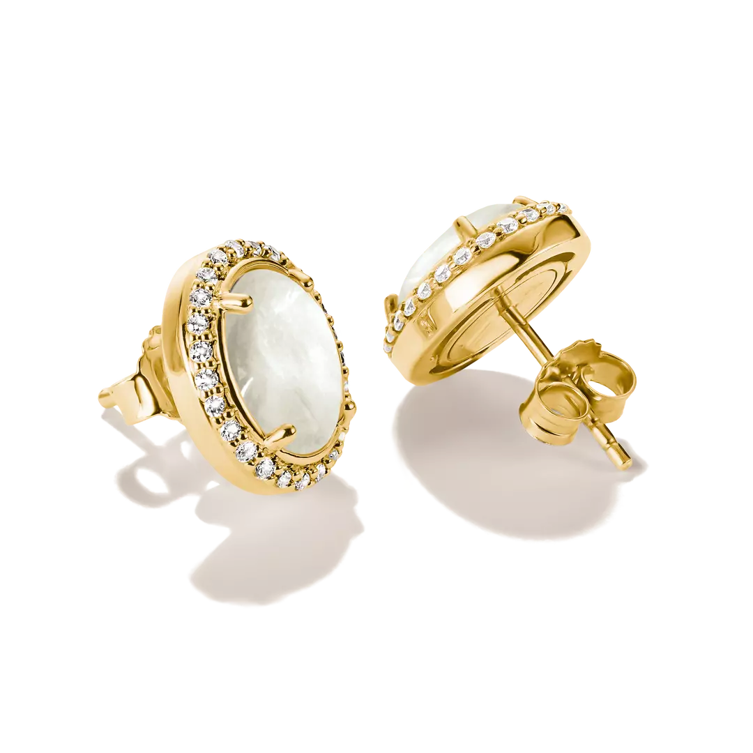 Thomas Sabo - Fluid Elegence Mother-Of-Pearl Ear Studs With White Zirconia - Gold