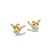 Thomas Sabo - Curved Stud Earrings With White Zirconia - Gold