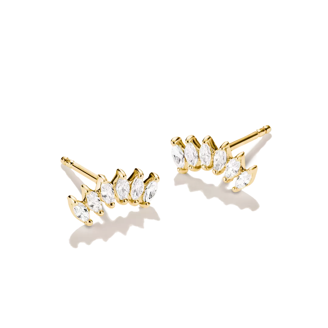 Thomas Sabo - Claw Earrings With Dangle And White Zirconia - Gold