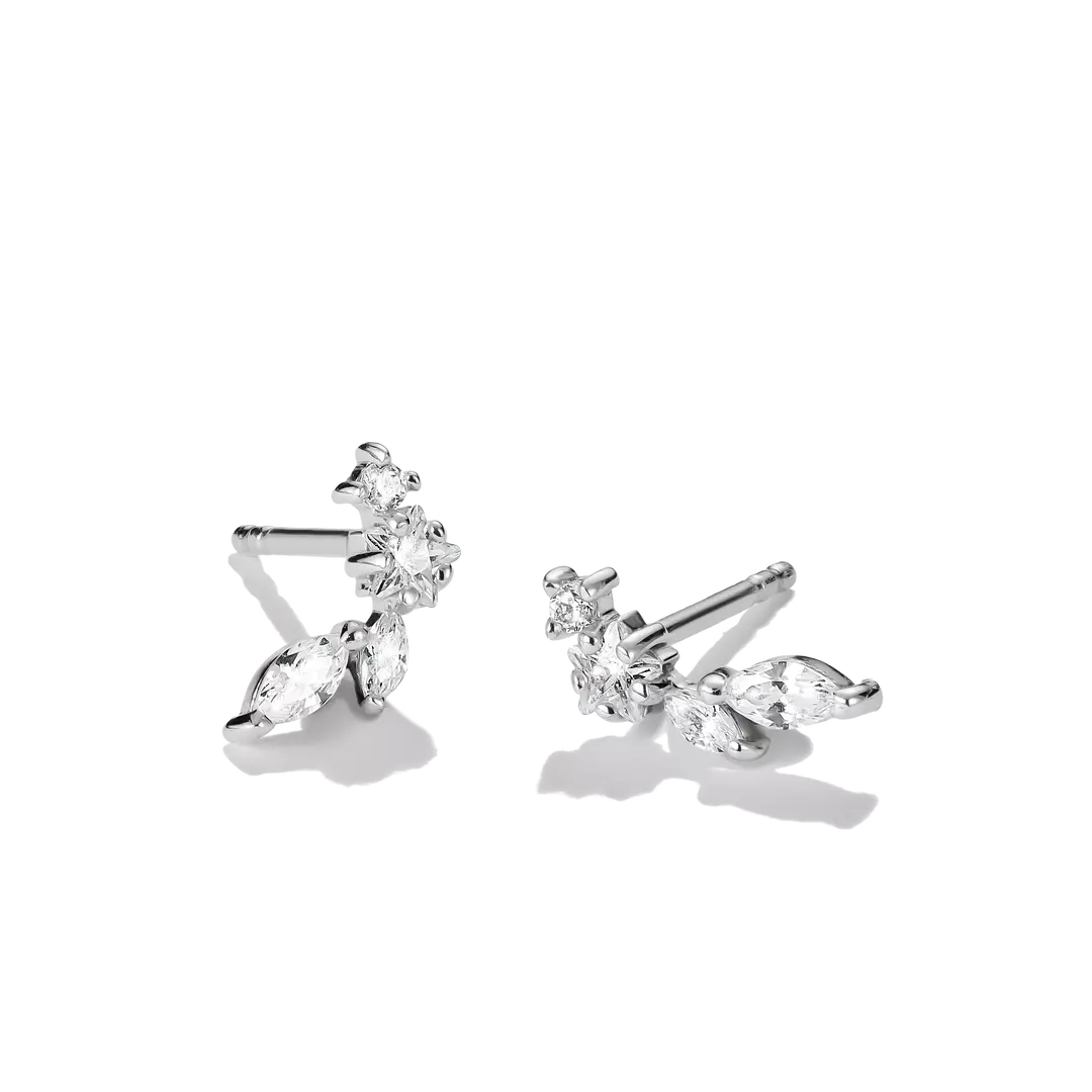 Thomas Sabo - Claw Earrings With Dangle And White Zirconia - Silver