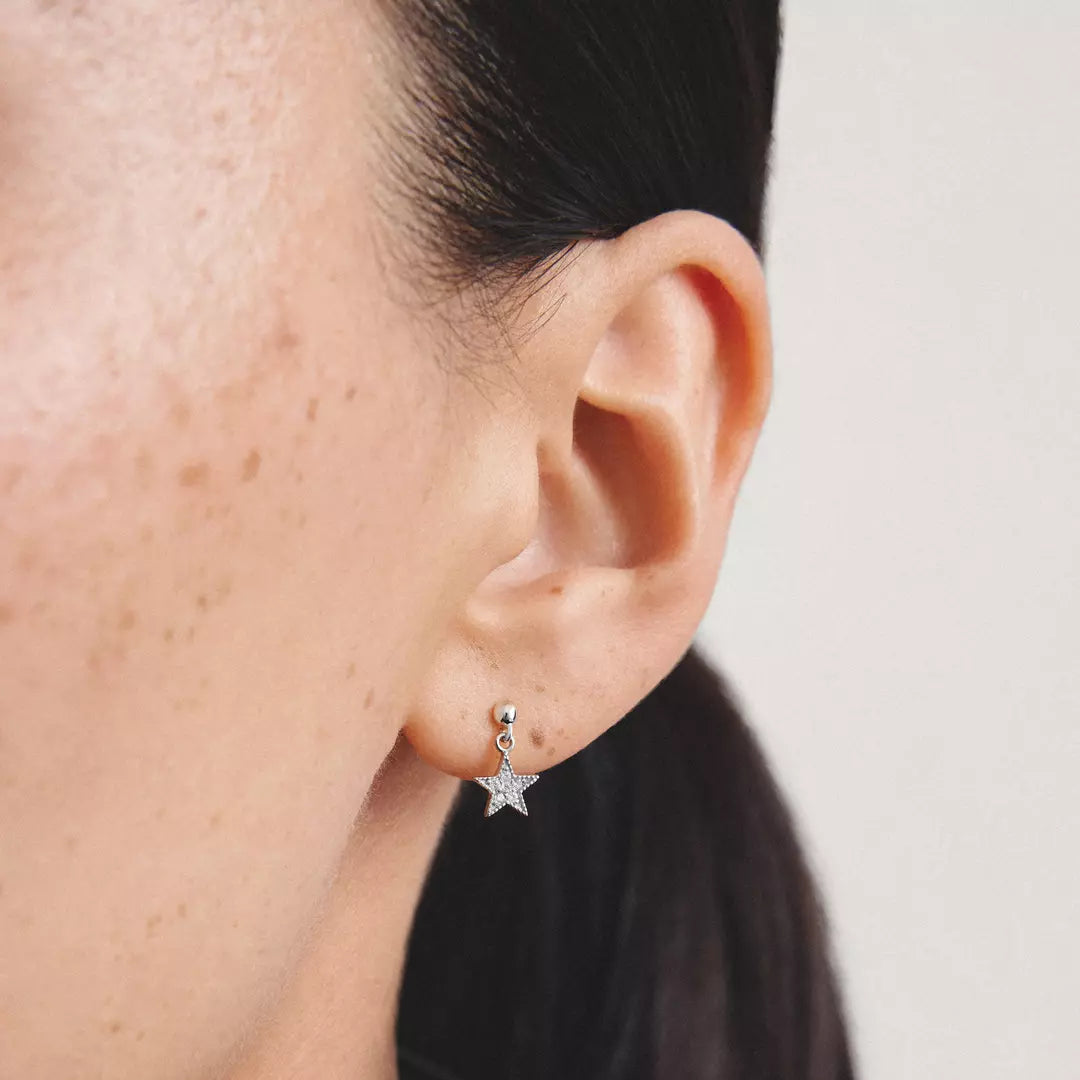 Thomas Sabo - Moon And Star Stud Earrings With White Zirconia - Silver