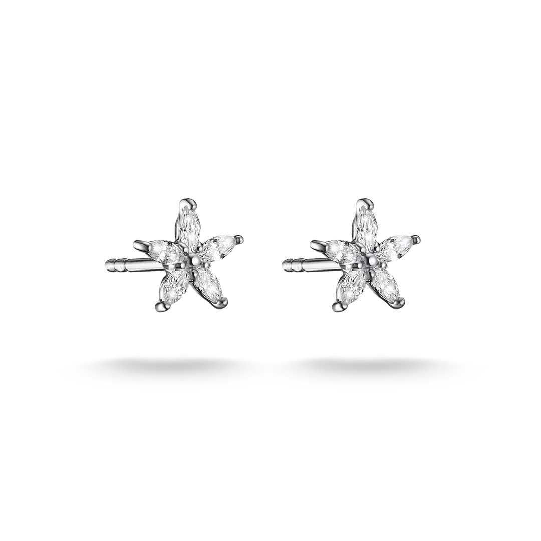 Thomas Sabo - Full Flower Stud Earrings With White Zirconia - Silver
