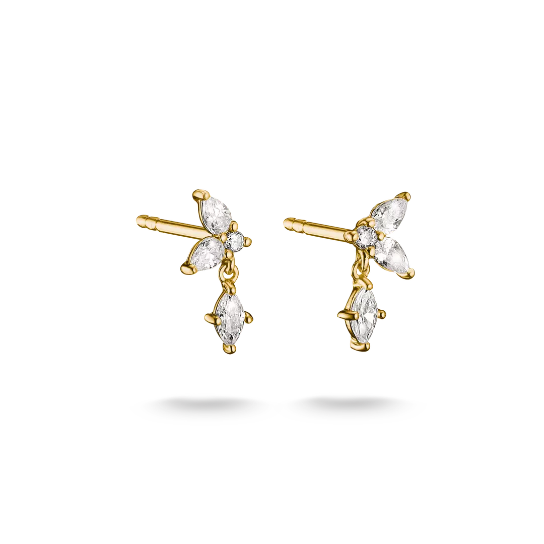 Thomas Sabo - Classic Stud And Dangle Earrings With White Zirconia - Gold