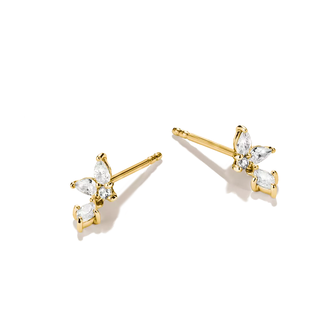 Thomas Sabo - Classic Stud And Dangle Earrings With White Zirconia - Gold
