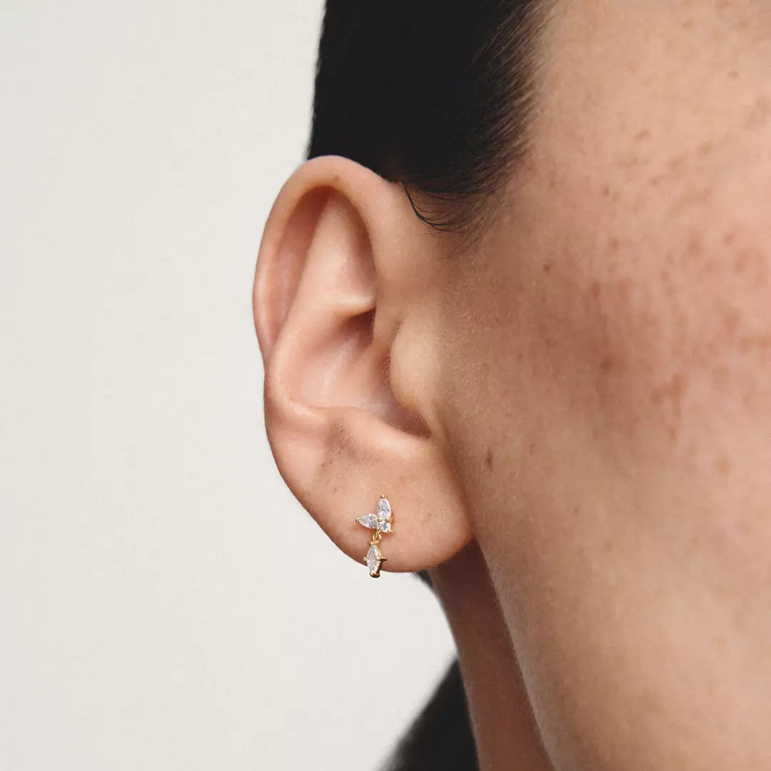 Thomas Sabo - Classic Stud And Dangle Earrings With White Zirconia - Gold