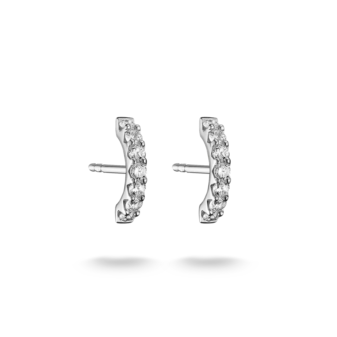 Thomas Sabo - Rounded Stud Earrings With White Zirconia - Silver