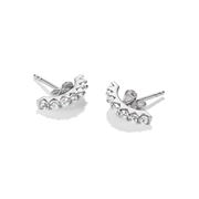Thomas Sabo - Rounded Stud Earrings With White Zirconia - Silver