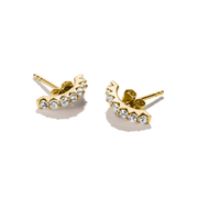Thomas Sabo - Rounded Stud Earrings With White Zirconia - Gold