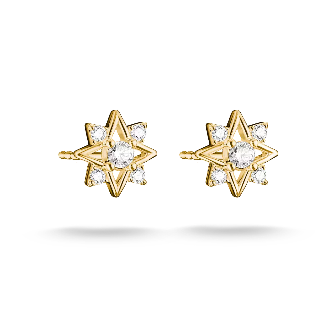 Thomas Sabo - Midnight Skies Star Stud Earrings With White Zirconia - Gold
