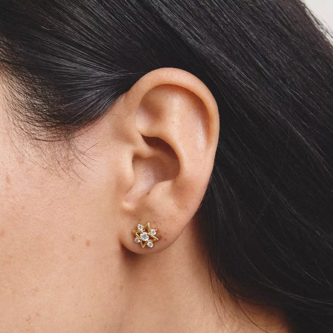 Thomas Sabo - Midnight Skies Star Stud Earrings With White Zirconia - Gold
