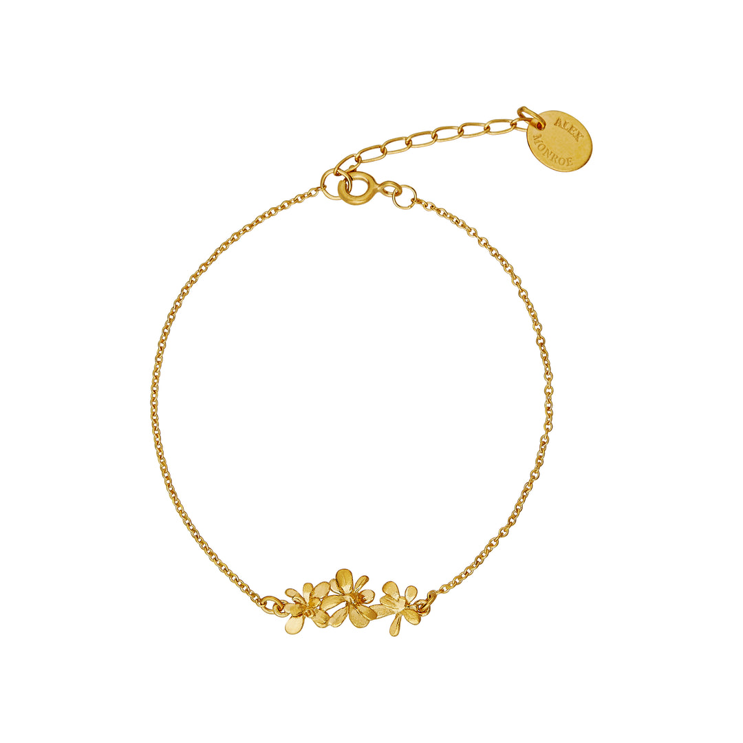 Alex Monroe - Sprouting Rosette In-Line Bracelet - Gold