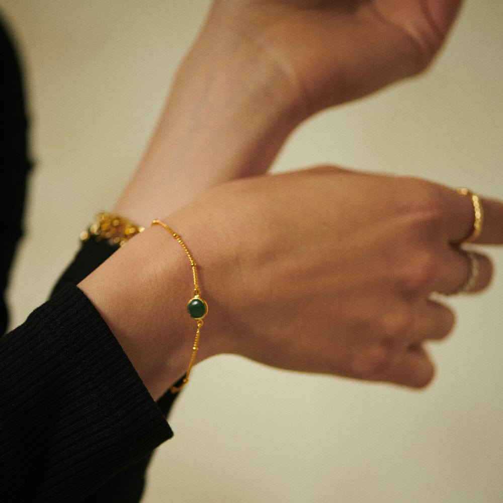 Daisy London - Green Aventurine Healing Bracelet - Gold