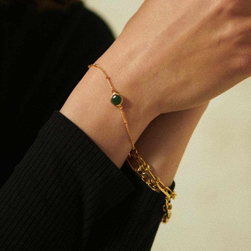 Daisy London - Green Aventurine Healing Bracelet - Gold