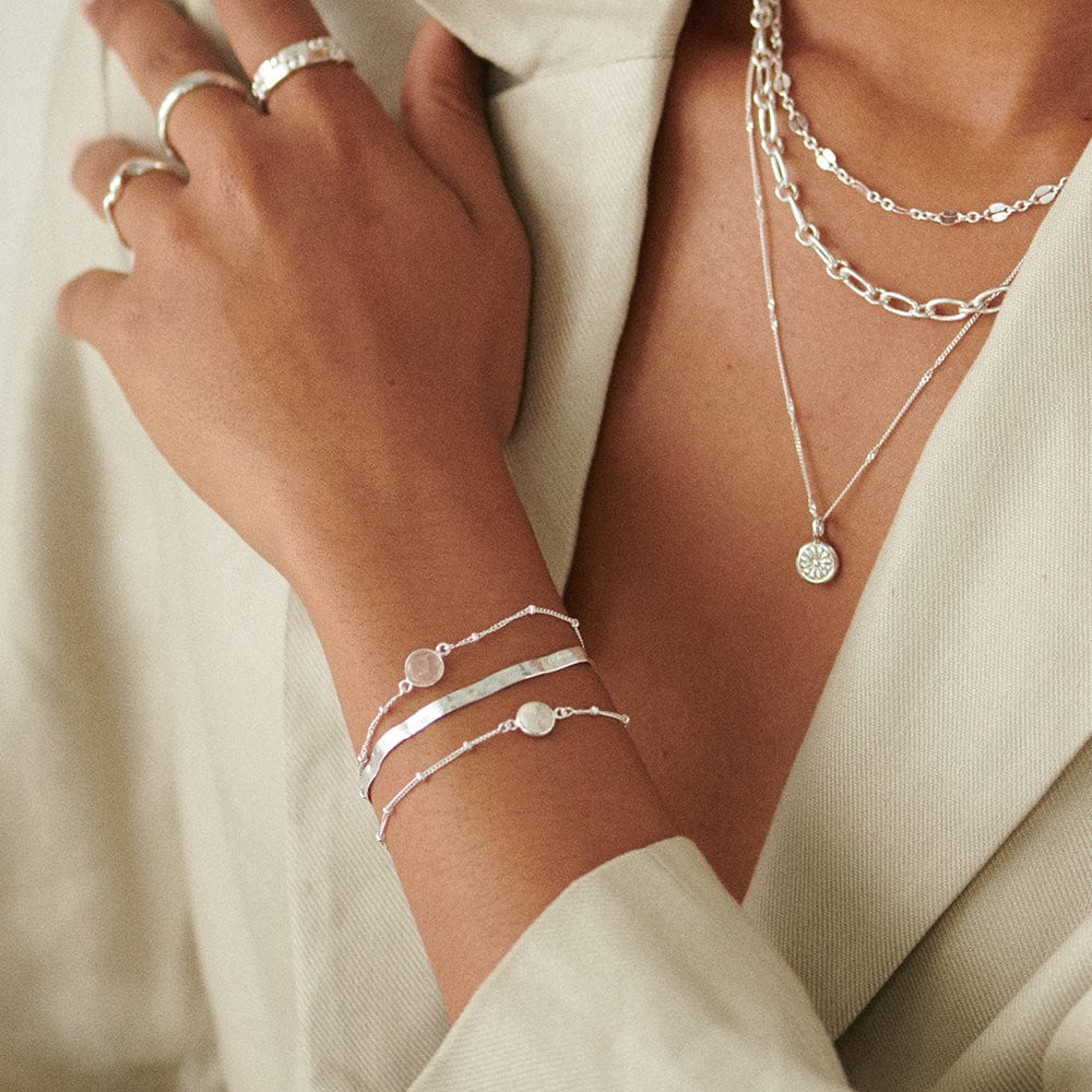 Daisy London - Rose Quartz Healing Bracelet - Silver