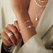 Daisy London - Rose Quartz Healing Bracelet - Silver