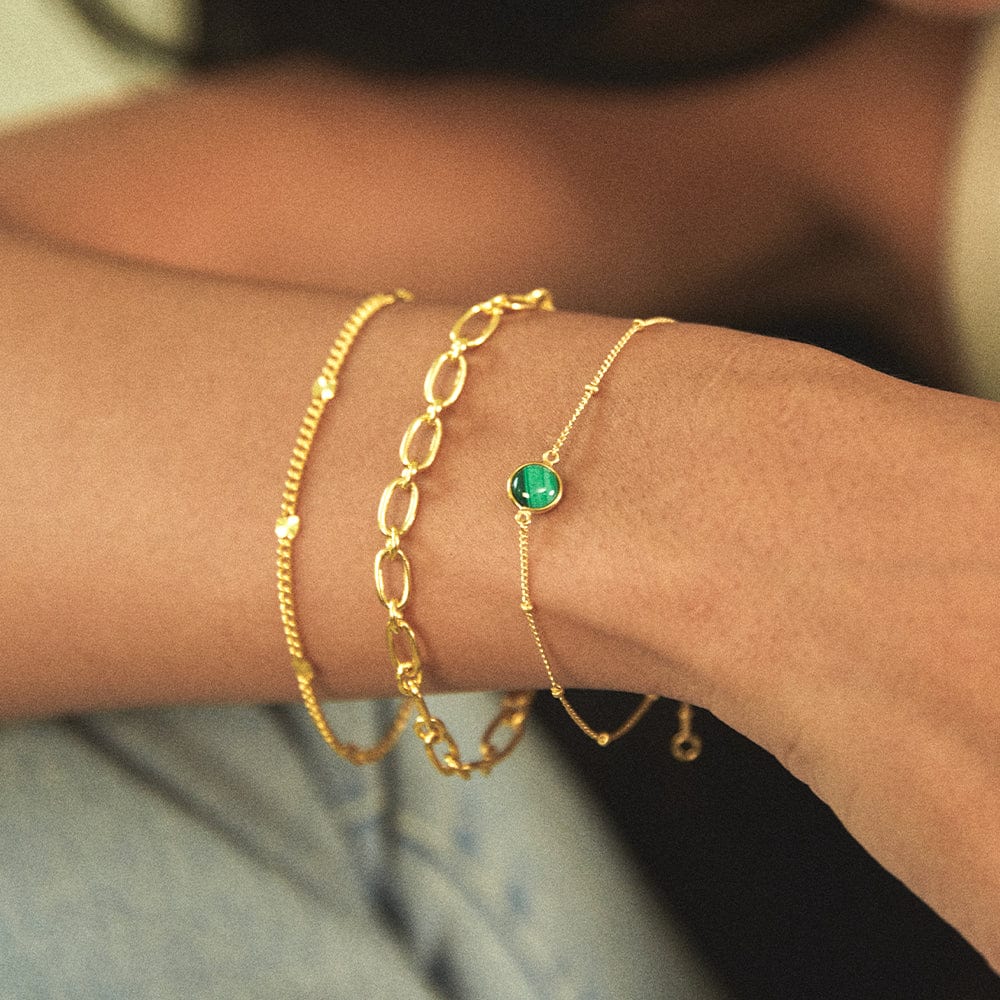 Daisy London - Malachite Healing Stone Bracelet - Gold