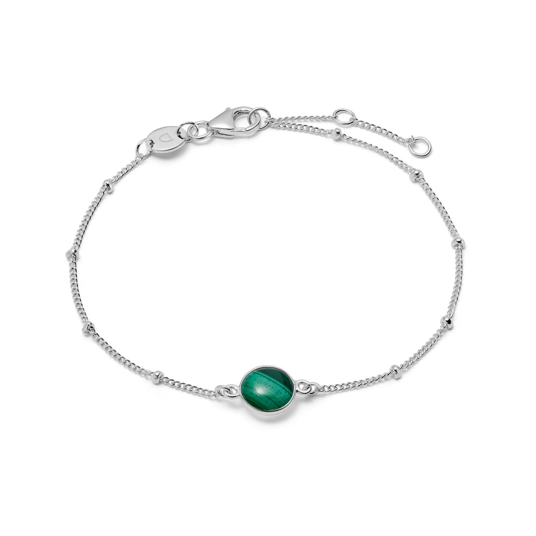 Daisy London - Malachite Healing Stone Bracelet - Silver