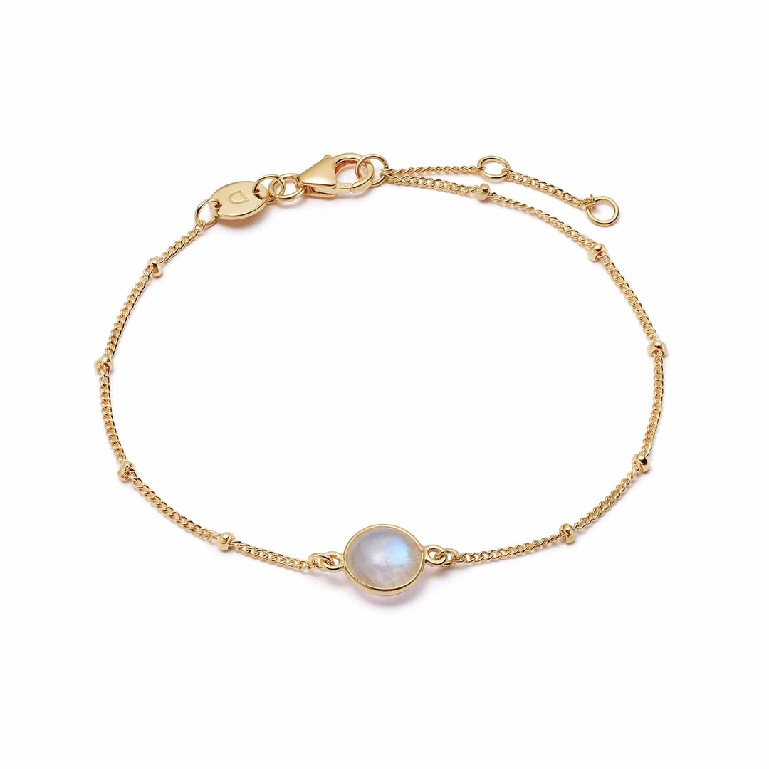 Daisy London - Rainbow Moonstone Healing Stone Bracelet - Gold