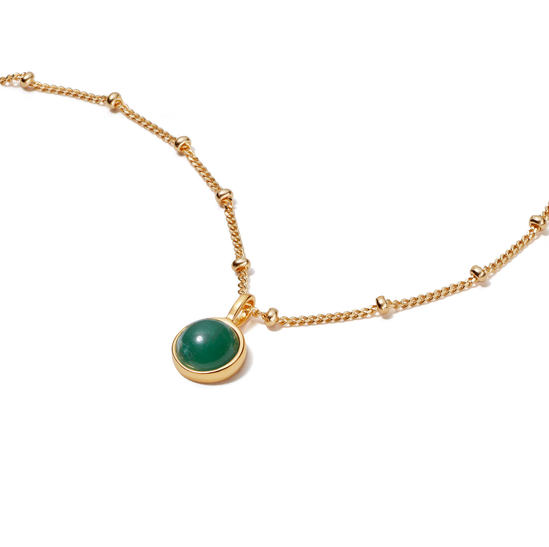 Daisy London - Green Aventurine Healing Necklace - Gold