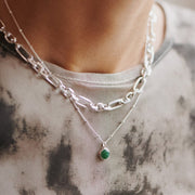 Daisy London - Green Aventurine Healing Stone Necklace - Silver