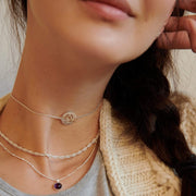 Daisy London - Amethyst Healing Stone Necklace - Silver